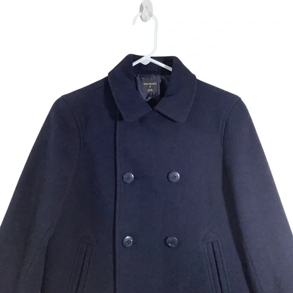 Crewcuts Girls Wool Blend Classic Peacoat Navy Blue Double Breasted